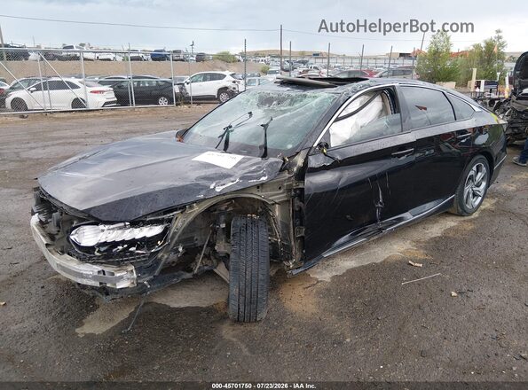 1HGCV1F57JA100262 2018 HONDA ACCORD Black Przód lewy