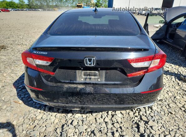 1HGCV1F57JA137392 2018 HONDA ACCORD Black უკანა ხედი