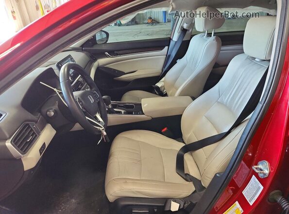 1HGCV1F57KA141119 2019 HONDA ACCORD Красный Вид салона спереди