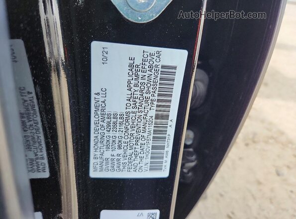 1HGCV1F57MA115204 2021 HONDA ACCORD Black Շարժիչի բաժամունքի տեսք