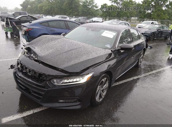 1HGCV1F59KA038297 2019 HONDA ACCORD Black წინა მარცხენა ხედი სამი მეოთხედიდან