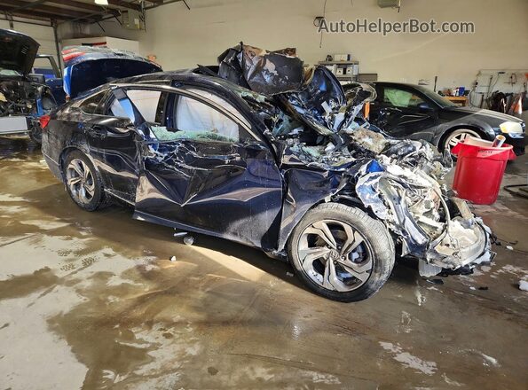 1HGCV1F59KA102659 2019 HONDA ACCORD Blue Delantero derecho