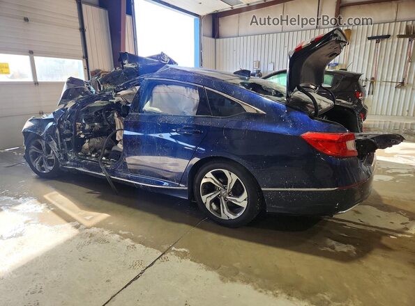 1HGCV1F59KA102659 2019 HONDA ACCORD Blue Trasero izquierdo