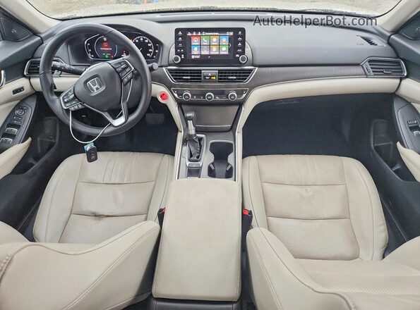 1HGCV1F63JA130898 2018 HONDA ACCORD Cream Dashboard view