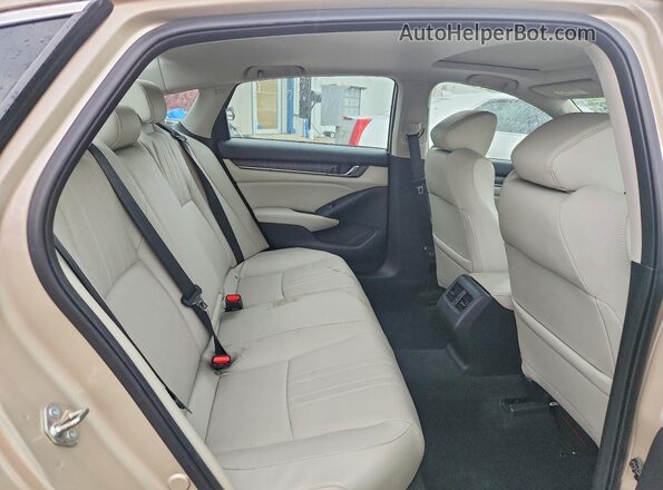 1HGCV1F63JA130898 2018 HONDA ACCORD Cream Rear seats view