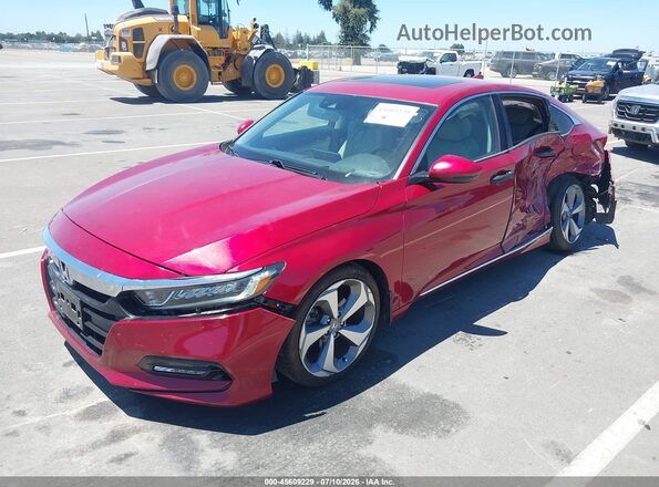 1HGCV1F90JA044118 2018 HONDA ACCORD Красный Передняя левая четверть