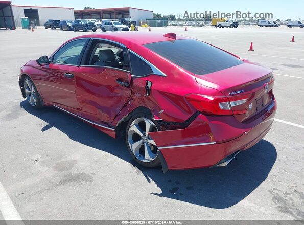 1HGCV1F90JA044118 2018 HONDA ACCORD Красный Задняя левая четверть