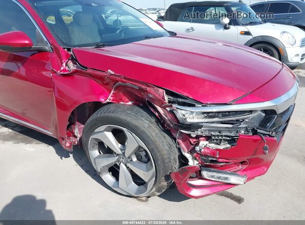 1HGCV1F91JA194366 2018 HONDA ACCORD Red Вид спереду
