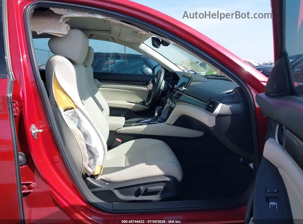 1HGCV1F91JA194366 2018 HONDA ACCORD Red Вид салону спереду