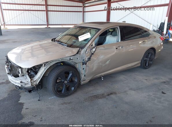 1HGCV1F92JA003053 2018 HONDA ACCORD Tan Առջևի ձախ երեք քառորդ տեսարան