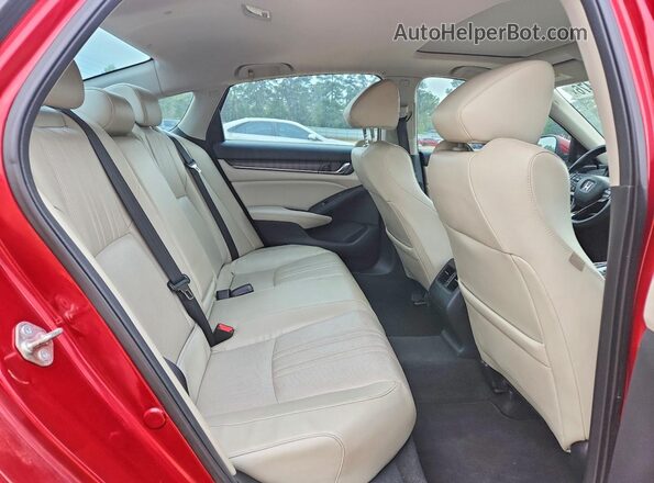 1HGCV1F95JA035642 2018 HONDA ACCORD Красный Вид задних сидений