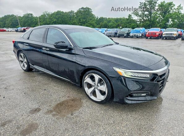 1HGCV1F96JA075731 2018 HONDA ACCORD Черный Передняя правая четверть