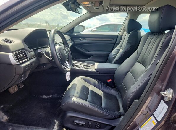 1HGCV1F96JA808151 2018 HONDA ACCORD Gray წინა სალონის ხედი