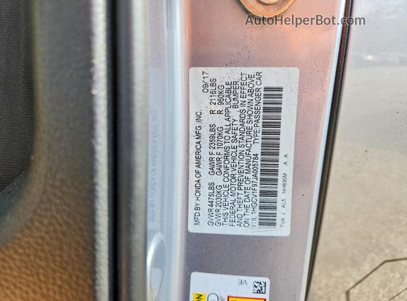 1HGCV1F97JA005784 2018 HONDA ACCORD Silver Engine compartment view