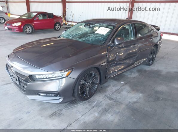 1HGCV1F97JA140635 2018 HONDA ACCORD Gray წინა მარცხენა ხედი სამი მეოთხედიდან