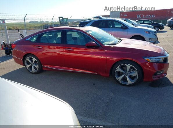 1HGCV1F98JA002697 2018 HONDA ACCORD Red Вид задньої частини салону