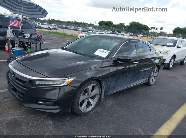 1HGCV1F9XJA030484 2018 HONDA ACCORD Gray Передня ліва чверть