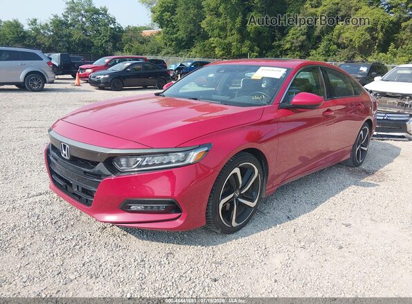 1HGCV2E32KA006684 2019 HONDA ACCORD Red Przód lewy
