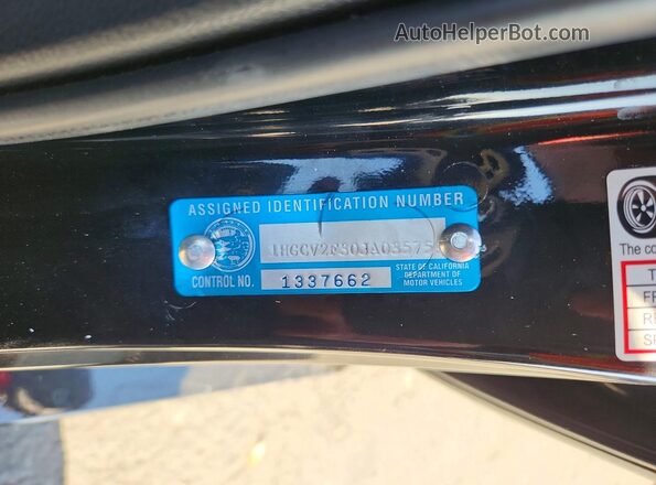 1HGCV2F30JA035758 2018 HONDA ACCORD Black Вид підкапотного простору
