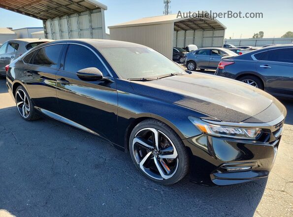 1HGCV2F30JA035758 2018 HONDA ACCORD Black Передня права чверть