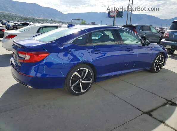 1HGCV2F30JA037008 2018 HONDA ACCORD Blue Задня права чверть