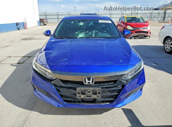 1HGCV2F30JA037008 2018 HONDA ACCORD Blue Вид спереду