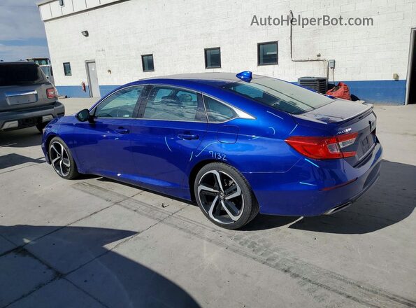 1HGCV2F30JA037008 2018 HONDA ACCORD Blue Задня ліва чверть