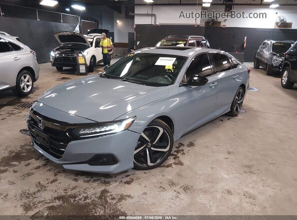 1HGCV2F30MA029642 2021 HONDA ACCORD Gray წინა მარცხენა ხედი სამი მეოთხედიდან
