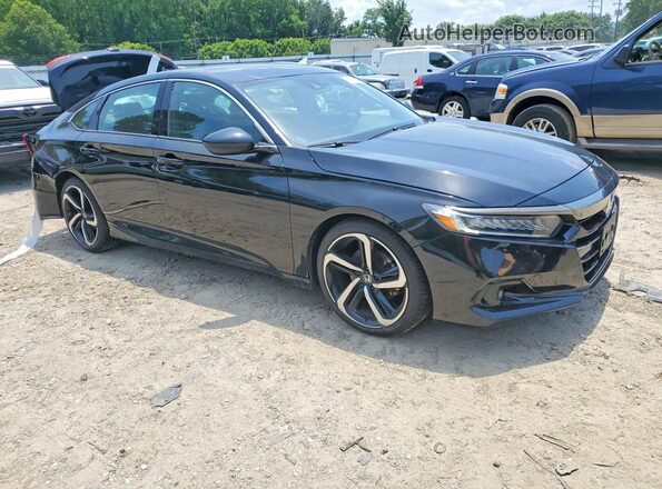 1HGCV2F30NA009635 2022 HONDA ACCORD Black Передня права чверть