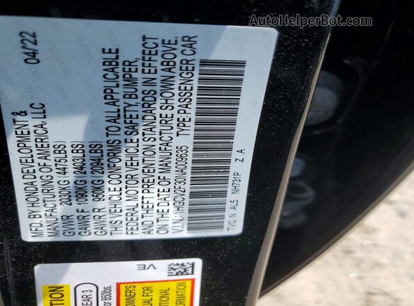 1HGCV2F30NA009635 2022 HONDA ACCORD Black Вид підкапотного простору