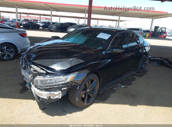 1HGCV2F31KA003564 2019 HONDA ACCORD Black Front left