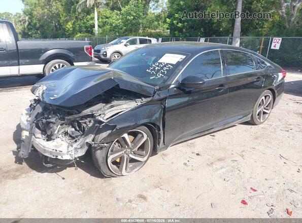 1HGCV2F31MA019394 2021 HONDA ACCORD Black Vista tres cuartos delantera izquierda