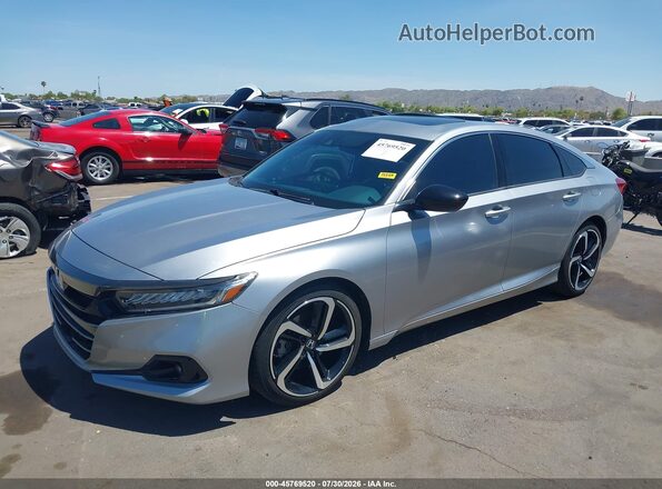 1HGCV2F31MA019587 2021 HONDA ACCORD Silver Front left