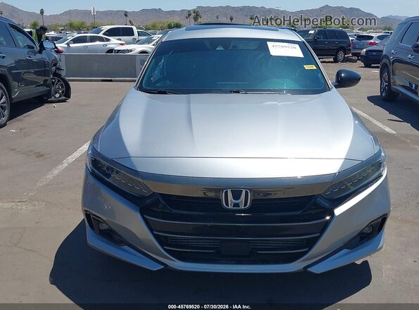 1HGCV2F31MA019587 2021 HONDA ACCORD Silver Instrument cluster view