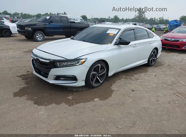 1HGCV2F32JA008092 2018 HONDA ACCORD White Առջևի ձախ երեք քառորդ տեսարան
