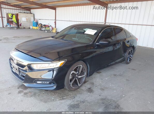 1HGCV2F32KA005968 2019 HONDA ACCORD Black Передня ліва чверть