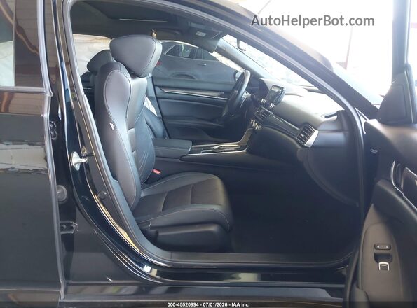 1HGCV2F32KA005968 2019 HONDA ACCORD Black Вид салону спереду