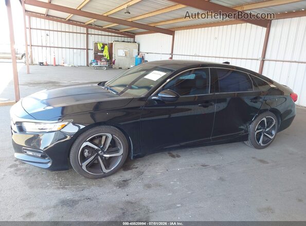 1HGCV2F32KA005968 2019 HONDA ACCORD Black Вид спереду