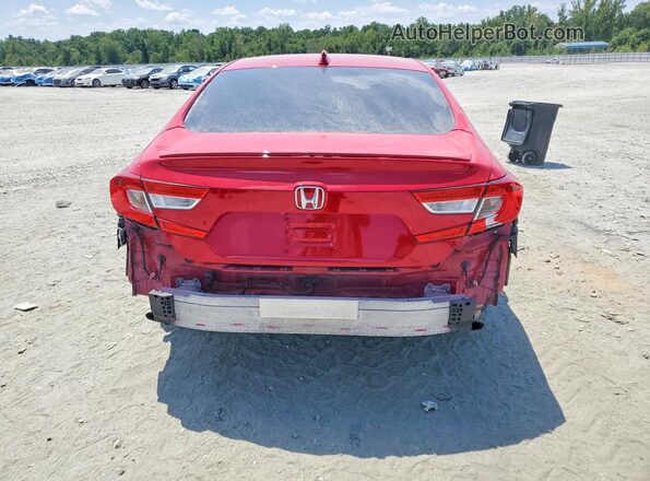 1HGCV2F33JA033499 2018 HONDA ACCORD Красный Вид сзади