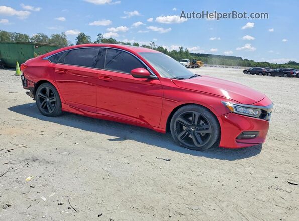 1HGCV2F33JA033499 2018 HONDA ACCORD Красный Передняя правая четверть