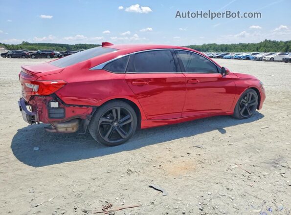 1HGCV2F33JA033499 2018 HONDA ACCORD Красный Задняя правая четверть