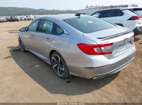 1HGCV2F33MA013788 2021 HONDA ACCORD Silver Trasero izquierdo