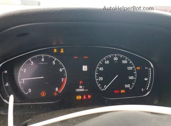 1HGCV2F34JA007350 2018 HONDA ACCORD Red Սարքավորումների վահանակի տեսք