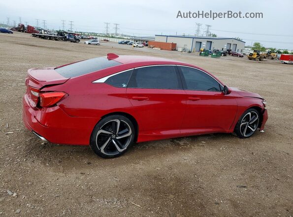 1HGCV2F34JA043801 2018 HONDA ACCORD Красный Задняя правая четверть