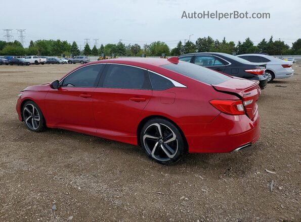 1HGCV2F34JA043801 2018 HONDA ACCORD Красный Задняя левая четверть