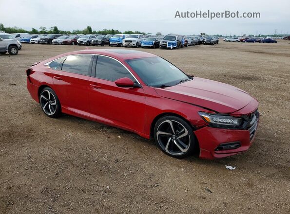1HGCV2F34JA043801 2018 HONDA ACCORD Красный Передняя правая четверть