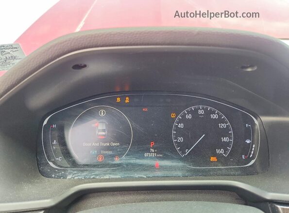 1HGCV2F34JA043801 2018 HONDA ACCORD Красный Вид щитка приборов