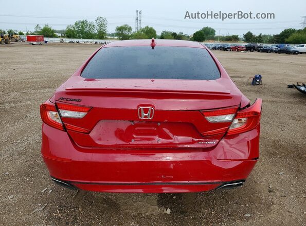 1HGCV2F34JA043801 2018 HONDA ACCORD Красный Вид сзади