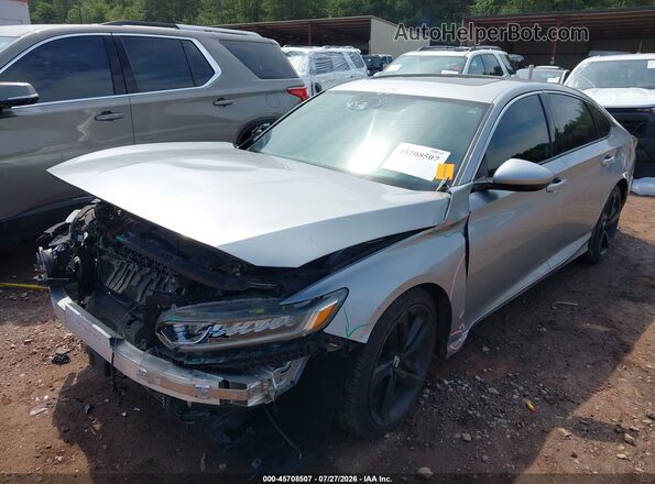 1HGCV2F34KA010959 2019 HONDA ACCORD Gray Առջևի ձախ երեք քառորդ տեսարան