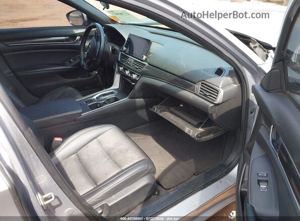 1HGCV2F34KA010959 2019 HONDA ACCORD Gray წინა სალონის ხედი
